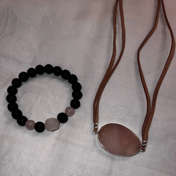 Pink stone jewelry - Picture 6 of 7